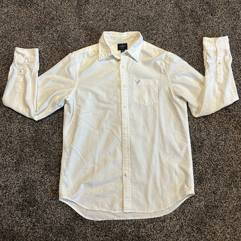 American Eagle Outfitters Men’s White Casual Button Down Shirt